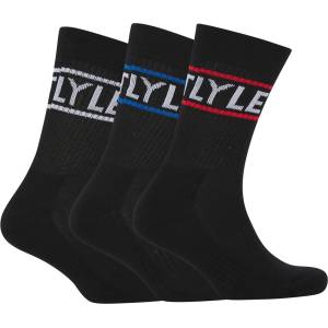 Lyle and Scott Чорапи Lyle and Scott 3 Pack of Logo Sport Socks - Black