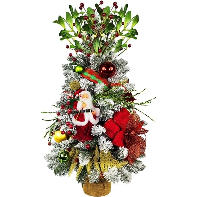 LAALU Ozdobený stromeček SANTA 60 cm s LED OSVĚTLENÍM s 26 ks ozdob a dekorací