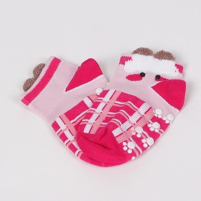 Бебешки чорапи в цикламено и розово