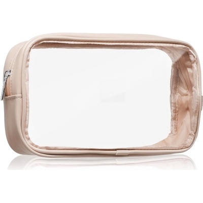 Notino Travel Collection transparentná kozmetická taštička M beige