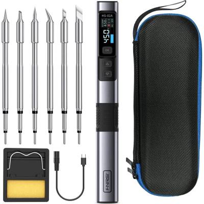 FNIRSI hs-02 интелигентен поялник 100w с 6 накрайника (hs-02/6tips)