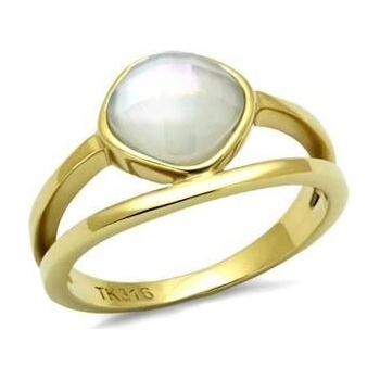Šperky4U ocelový prsten s mléčným kamenem AL 0106