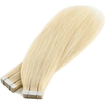 Vlasové PU pásky Tape in na prodlužování vlasů 60cm 613 nejsvětlejší blond – Zboží Dáma