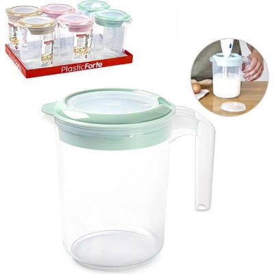 PLASTIC FORTE Džbán 1,5 l šlehací s víčkem, plast, barvy mix