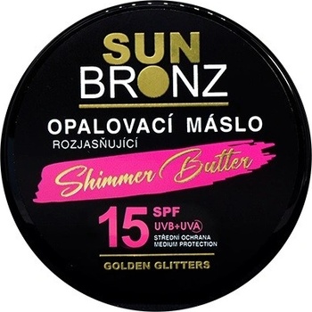 Vivaco SUN BRONZ Opalovací máslo s rozjasňujícími glitry SPF15, 100 ml