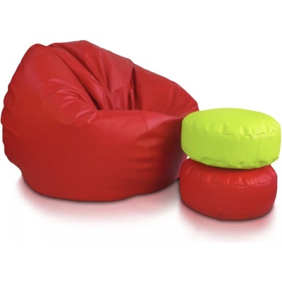 Intermedic SK Sedací vak Sakwa L z ekokože pohodlný, ľahko čistiteľný, elegantný vak pre deti aj dospelých E06 Červená