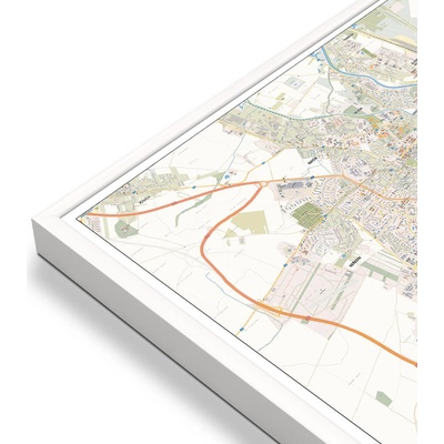 Excart Maps Olomouc - nástěnná mapa 140 x 100 cm Varianta: mapa v hliníkovém rámu, Provedení: bílý rám