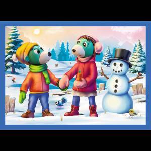 Trefl 4-in-1 Puzzle - Its Snowing at the Trefliks - Trefl 34657