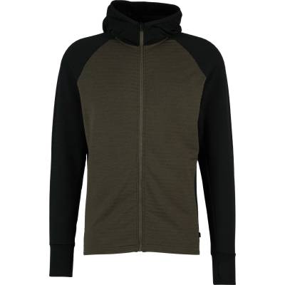 Stoic Мъжко вълнено яке Stoic MerinoFleece260 FlenSt. Zip Hoody Merino hoodie - Black / Dark Olive (005-6570-0212)