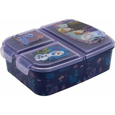 Stor Svačinový box s přihrádkami Frozen modro-fialový