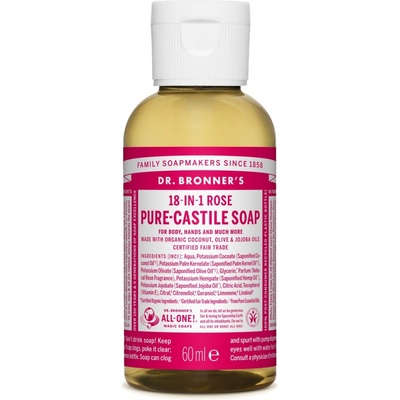 Dr. Bronner's přírodní tekuté mýdlo s růží 18v1 60 ml