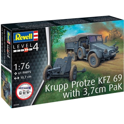 Revell Starter Kit military 73344 Krupp Protze KFZ 69 with 3,7cm Pak 1:76