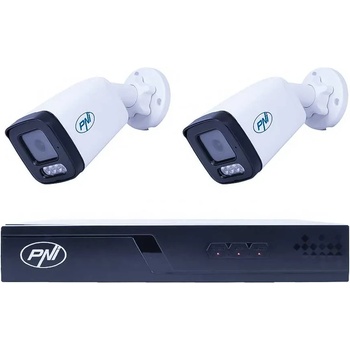 PNI House IP710-2I5 5MP 30m PoE NVR Комплект с 2 Куполни Камери CAT6 (PNI-IP710-2I5)