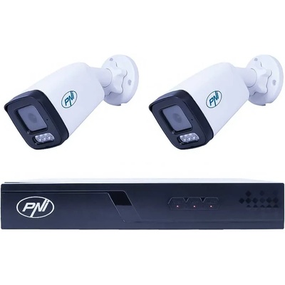 PNI House IP710-2I5 5MP 30m PoE NVR Комплект с 2 Куполни Камери CAT6 (PNI-IP710-2I5)