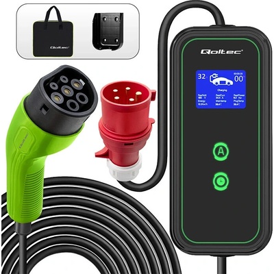 Qoltec 52471 Mobilní EV nabíječka elektrických vozidel 2v1 typ2 7 kW 230V CEE 5 PIN – Sleviste.cz