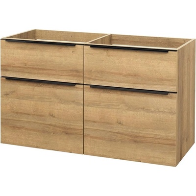 Mereo Mailo, koupelnová skříňka 120 cm, dub Riviera, černé madlo CN523SBN