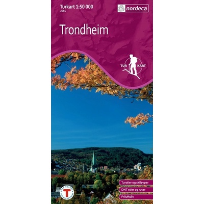 Turistická mapa Trondheim a okolí 1:50.000