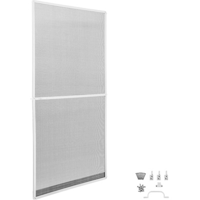 Tectake dveřní síť do 95 x 210 cm hliníkový rám bílý