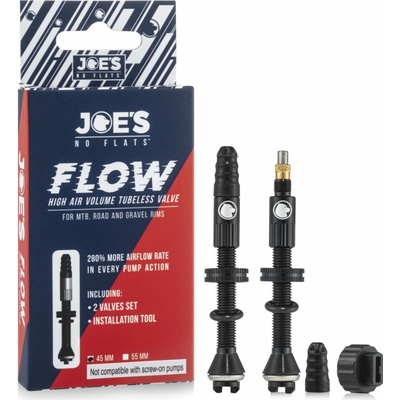 JOE´S NO-FLATS sada bezdušových ventilkov FLOW High Air Volume - 45mm
