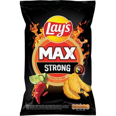 Chipsy Lay's Max Strong s príchuťou ostrého chilli a limetky 190 g