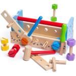 Bigjigs Toys - Дървена детска работна маса за игра с детски инструменти (BJ687)