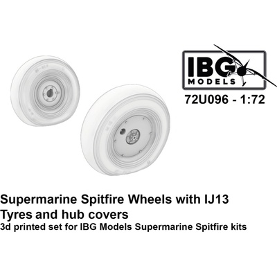 IBG Supermarine Spitfire Wheels with IJ13 Tyres and Hub Covers 3d Printed Set 1:72