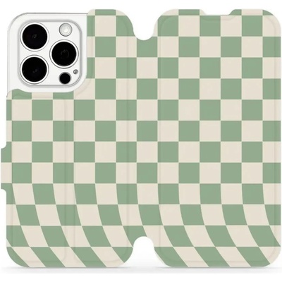 Mobiwear - Apple iPhone 15 Pro - VA58S Zelená a béžová šachovnice