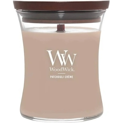 WoodWick Patchouli Créme ароматна свещ с дървен фитил 275 гр