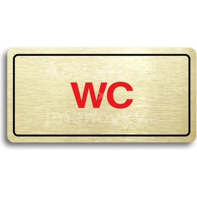 ACCEPT Piktogram WC - zlatá tabulka - barevný tisk