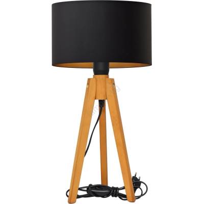 Helam Настолна лампа ALBA 1xE27/15W/230V черен/златист/дъб (HE1488)