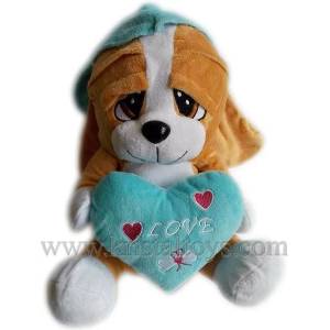  Детска плюшена играчка Куче със сърце Love