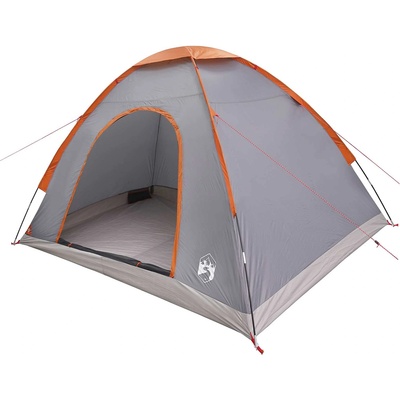 vidaXL Къмпинг наметало с покрив Сив и оранжев 275 x 215 x 125 см (42028634)
