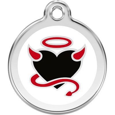 Red Dingo známka Devil Heart White Ďábelské srdce bílé S 20 mm – Sleviste.cz