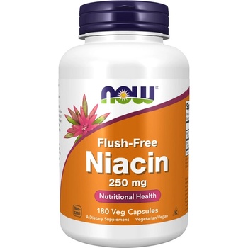 NOW NOW Flush-Free Niacin 250 mg, 180 Veg Capsules