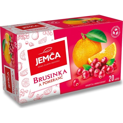 Jemča Brusinka a pomeranč ovocný čaj aromatizovaný 20 x 2 g