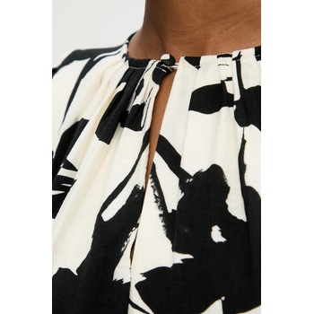 ANSWEAR Ленена рокля Answear. LAB в черно дълга разкроена (W25.65.flk)