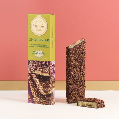 Venchi měkká pistáciová s celými pistáciemi a Chocoviar posypem 200 g
