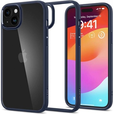 Spigen Противоударен Калъф за iPhone 15, Spigen Ultra Hybrid Case, Тъмно Син (ACS06801)