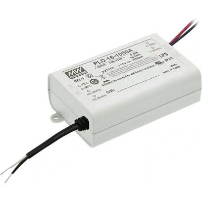 MEAN WELL PLD-16-1050B LED driver konstantní proud 16 W 1.05 A 12 - 16 V/DC bez možnosti stmívání 1 ks