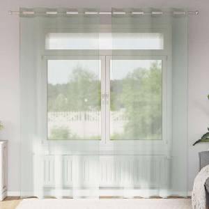 Pure Line Home Пердета от воал в цвят светлосиво с метални халки, 2 бр