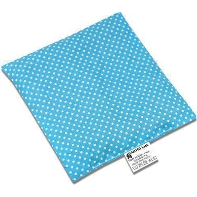 Babyrenka Nahřívací polštářek z třešňových pecek Dots tyrkys 15x15 cm