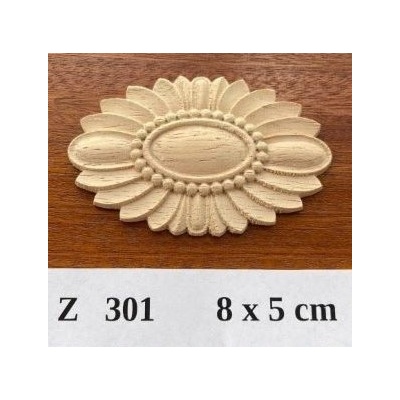 Ann Zeng Dřevěný ornament Z301 8 x 5 cm barva přírodní 1 ks