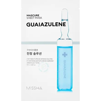 Missha [Missha] Mascure Calming Solution Sheet Mask - Guaiazulene, маска за лице с гваязулен (8809581456617)