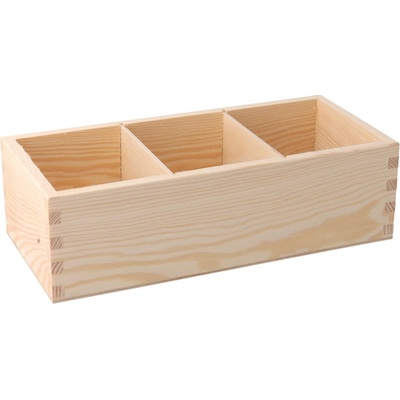 ČistéDrevo Drevený box s organizérom 30 x 14 x 9,5 cm