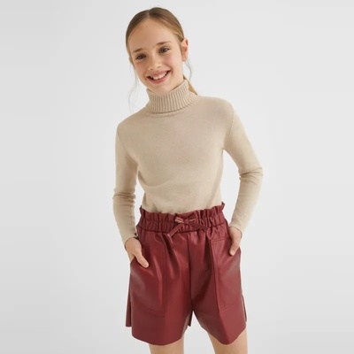 Mayoral Къси кожени панталонки за момиче в бордо Майорал