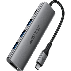 ACEFAST J16 USB Hub USB-C 5-в-1 HDMI 4K 60Hz PD90W Докинг станция - Си (J16)