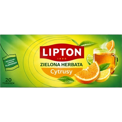 Lipton zelený čaj s citrusovými tónmi 20 vrecúšok