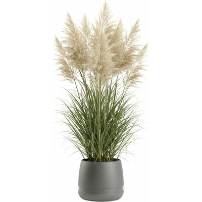 HowHomely PLASTOVÝ KVETINÁČ LUNA VASE 35X30 CM ANTRACITOVÁ