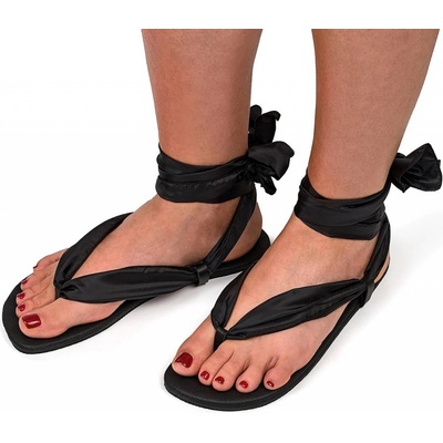 Ahinsa shoes Ahinsa Ribbon Ankle tie s černé