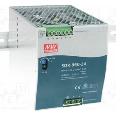 MEAN WELL SDR-960-48 Napájecí zdroj: spínaný; na lištu DIN; 960W; 48VDC; 20A; OUT: 1